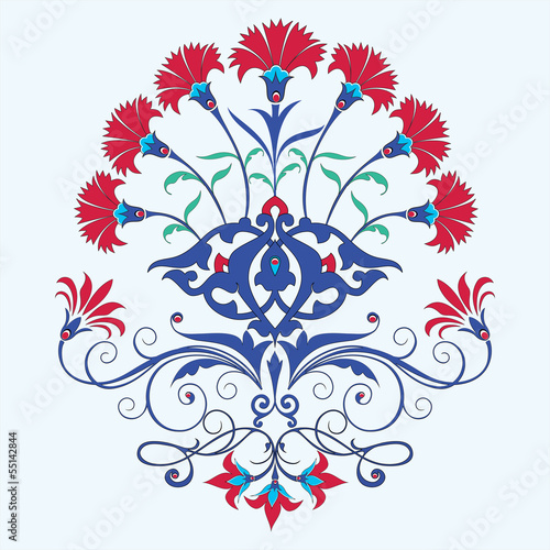 Fototapeta na wymiar traditional ottoman carnation chine design