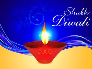 Wall Mural - abstract diwali background with deepak