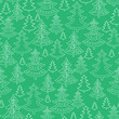 Vector doodle Christmas trees seamless pattern background with