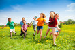 © Sergey Novikov - Group of happy running kids