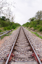 Long Straight Piece Of Rail Track