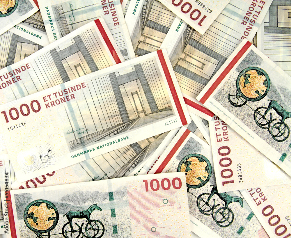 Danish Krone background - 1000 DKK Stock Photo | Adobe Stock
