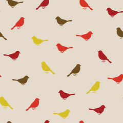 Sticker - Birds seamless pattern. Colorful texture