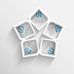 Wall Mural - 3d modern white design template for infographics