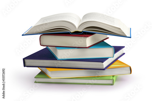 Cuadros en Lienzo stack of books isolated on white background