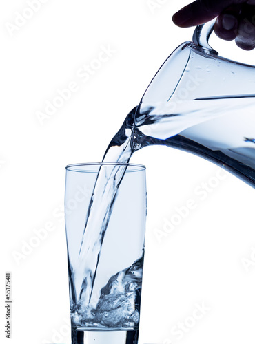 Obraz w ramie Glas mit Wasser und Krug