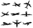 Airplane collection. Vector