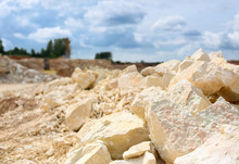 Rocks In A Limestone Quarry Close-up