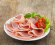 plate of pork sliced ham