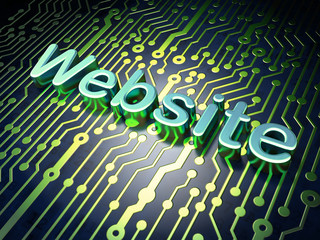 SEO web development concept: Website on circuit board background