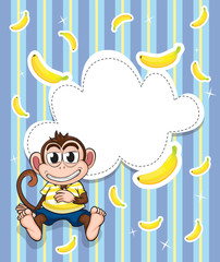 Poster - A stationery with a monkey and bananas