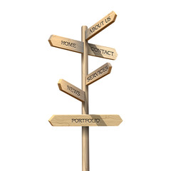 Canvas Print - stylish web design template in form wooden signboard