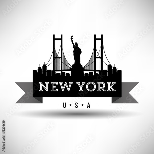 Naklejka - mata magnetyczna na lodówkę New York City Typography Design