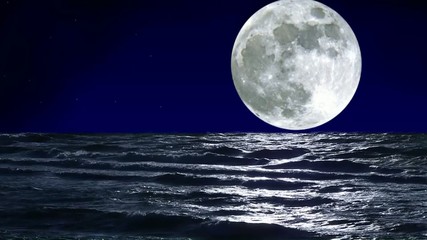moon over sea