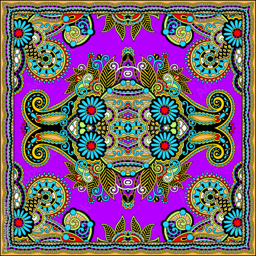 Tapeta ścienna Tradycyjny ozdobny kwiatowy paisley bandanna