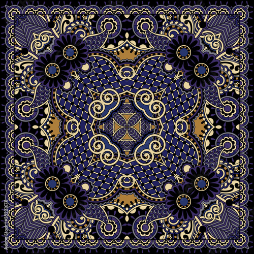 Tapeta ścienna Tradycyjny ozdobny kwiatowy paisley bandanna.