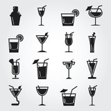 Fototapeta  - Cocktail icons