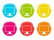 © miff32 - Iconos de colores con símbolo de pantalla o monitor tv