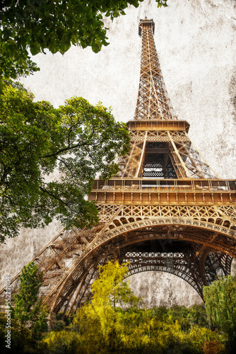 Tapeta ścienna na wymiar la Tour Eiffel retrò