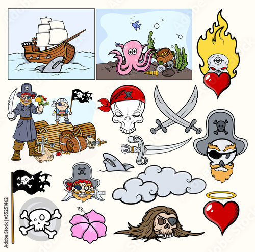 Naklejka na szybę Pirates Cartoon