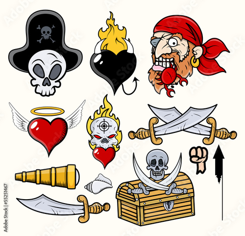 Obraz w ramie Pirates Cartoons