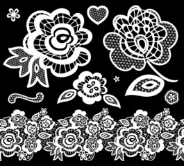 lace embroidery designs vector