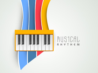 Sticker - Music concept with piano on colorful background, can be use as f