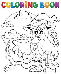 Poster - Coloring book Halloween owl 1