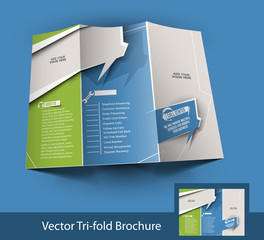Sticker - vector call center brochure design template
