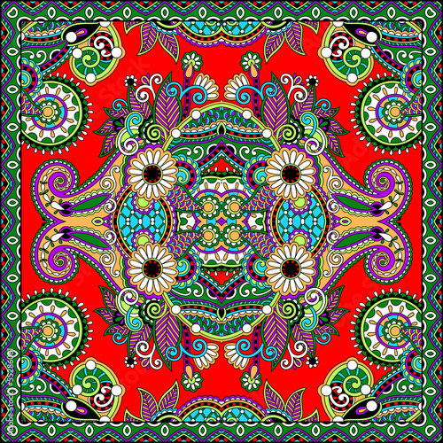 Tapeta ścienna Tradycyjny ozdobny kwiatowy paisley bandanna