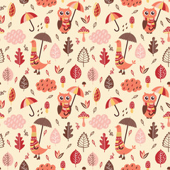 Wall Mural - Autumn seamless pattern