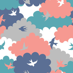 Sticker - Clouds seamless pattern