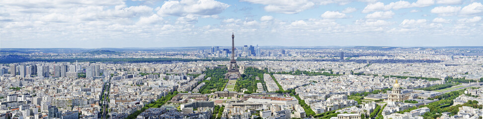 areal panorama view of paris