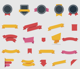 vector ribbons and labels