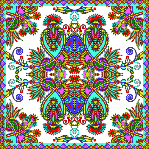Tapeta ścienna Tradycyjny ozdobny kwiatowy paisley bandanna.