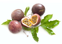 Fresh Passion Fruit With Leaves