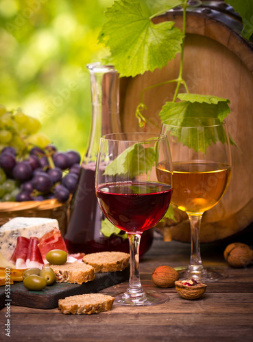 Board z aluminiowym obramowaniem Wino i ser
