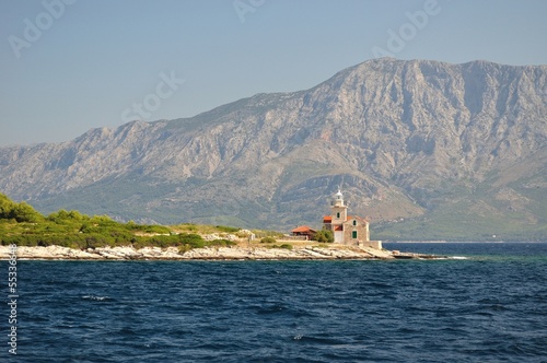 Board z aluminiowym obramowaniem Latarnia morska w Sucuraj na wyspie Hvar, Chorwacja