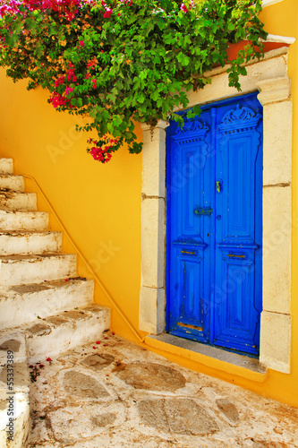 Board z aluminiowym obramowaniem Kolorowe greckie serie -symi wyspami wyspy