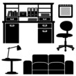 furniture icons, living room / office vector set
