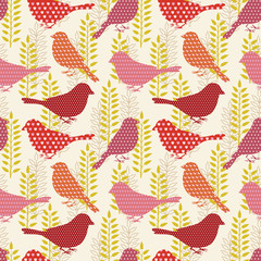 Sticker - Birds seamless pattern