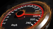 Fire Speedometer With Moving Arrow