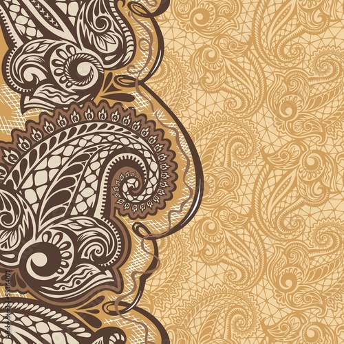 Tapeta ścienna Paisley bez szwu wzór koronki