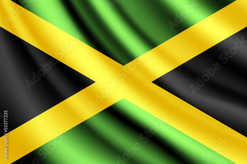 Naklejka na szybę Waving flag of Jamaica, vector
