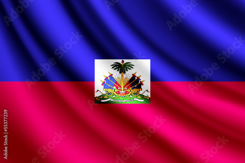 Naklejka - mata magnetyczna na lodówkę Waving flag of Haiti, vector