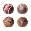 Chocolate candies collection. Belgian truffles isolated