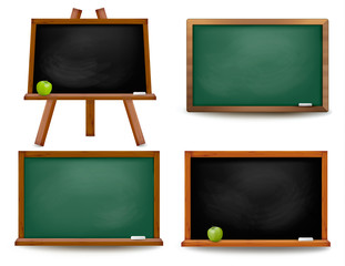 Wall Mural - Set of school board blackboards. Back to school. Vector illustra