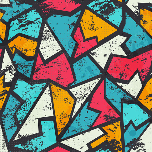 Board z aluminiowym obramowaniem Grunge kolorowe graffiti bezszwowe wzór