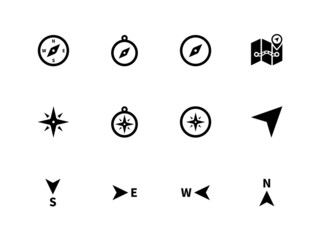 compass icons on white background.