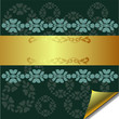 Abstract greeting card with Gold and Green elements